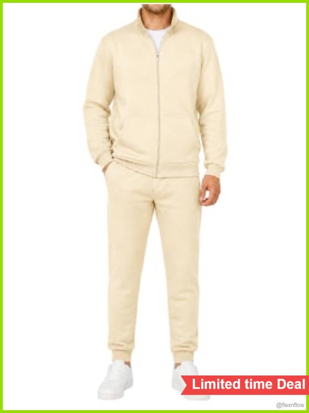 Men's 2-Piece Fleece Sweatsuit Full Zip Jacket & Jogger Pants Set